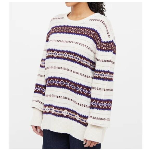 Rag & Bone Cream & Multicolour Knit Wool Sweater - Picture 2 of 8